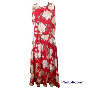 Vintage Avon Fashion Red & White Rose Dress, size 3/4